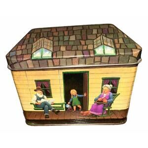 Vintage Tinscapes 1991 Tin The Farmhouse Storage Box Americana Life On The Farm